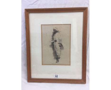 MAX COWPER; PORTRAIT OF AN ARAB MAN, WATERCOLOUR, SIGNED