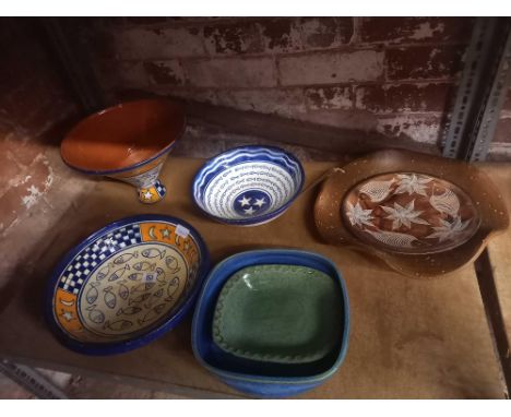 SHELF OF MISC STUDIO POTTERY