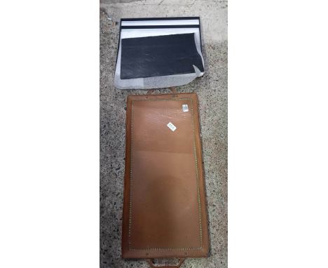 NATURAL SLATE RECTANGULAR CHEESE BOARD &amp; A BEATEN COPPER TRAY WITH 2 HANDLES 