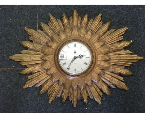 SMITHS 8 DAY FLOATING BALANCE CLOCK IN SUNBURST FRAME