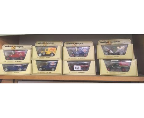 SHELF WITH 8 MODELS OF YESTERYEAR VINTAGE LORRIES 