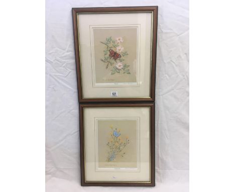 PAIR OF DAVID ANDREWS PENCIL SIGNED COLOUR PRINTS OF A PEACOCK BUTTERFLY AND THE OTHER OF CHALKHILL BLUE BUTTERFLY.