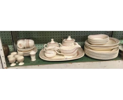 MASONS IRONSTONE PART DINNER/TEA SERVICE, ASHLEA DESIGN, APPROX 42 PIECES