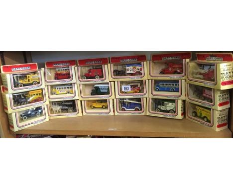 18 BOXED MODELS OF DAYS GONE BY VINTAGE LORRIES &amp; BUSES