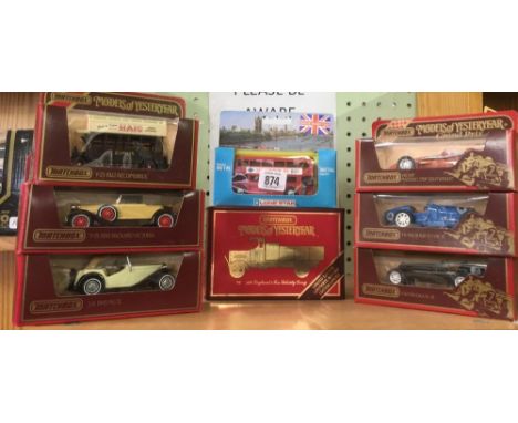 8 BOXED MODELS OF YESTERYEAR VINTAGE CARS &amp; RACE CARS