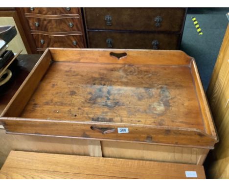 LARGE MAHOGANY BUTLERS TRAY &amp; STAND