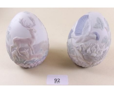 A Lladro group two eggs 1993 and 1996 limited editions - both boxed