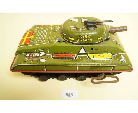 A 1950's Marx USA clockwork tank with key