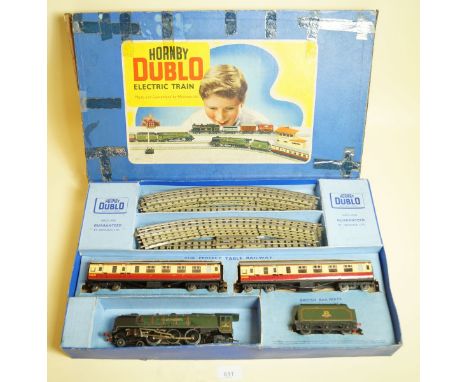 A Hornby Dublo EDP12 passenger train gift set with Duchess of Montrose engine, boxed