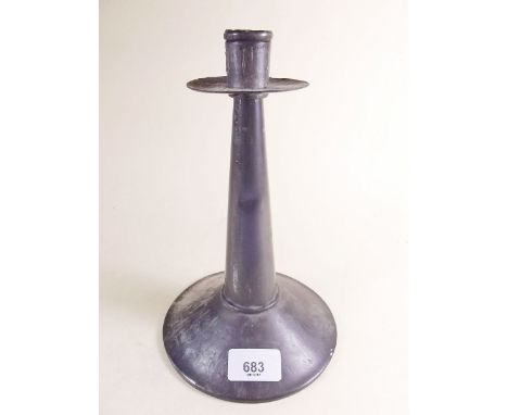 A Tudric pewter tapered candlestick No 0250 - 24cm