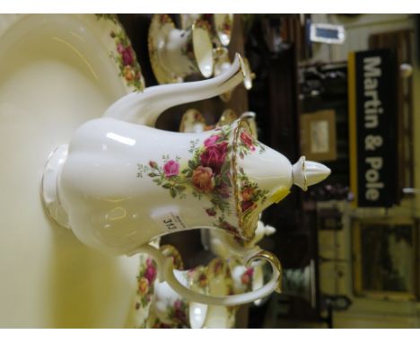 A Royal Albert Old Country Rose pattern, part tea and dinner service including two oval serving dishes