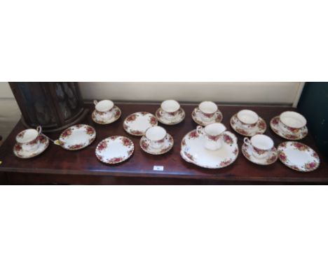 A Royal Albert Old Country Roses pattern tea service for six place settings