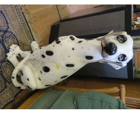 A ceramic model of a seated dalmation 72cm high