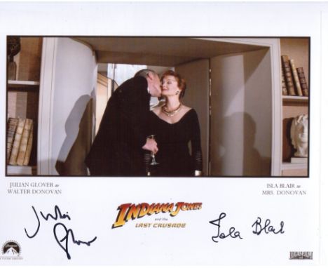 Indiana Jones &amp; the Last Crusade photo signed by actors Julian Glover and Isla Blair who played the villains of the film.