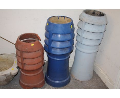 THREE CERAMIC CHIMNEY TOPPERS A/F