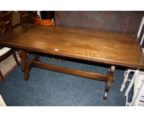 AN OAK REFECTORY DINING TABLE W - 183cm