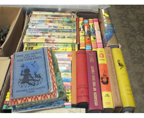 A BOX OF VINTAGE CHILDRENS BOOKS TO INCLUDE 1960'S ERA ENID BLYTON ETC WITH DUST JACKETS