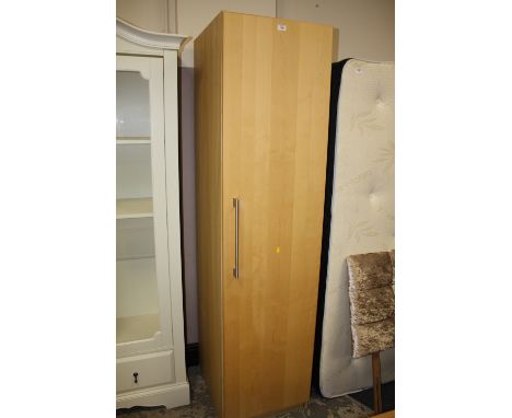 A MODERN FIVE SHELF CUPBOARD H-200cm W-50cm