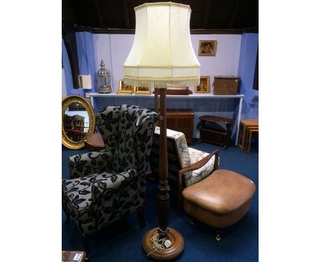 Mahogany standard lamp