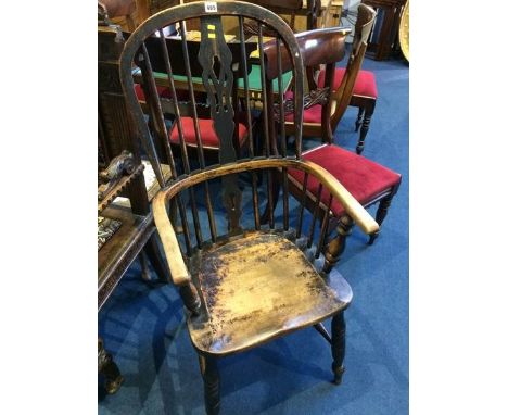 A stick back Windsor chair