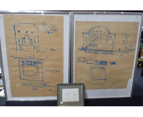 HUGH CASSON 1910-1999: TWO ARCHITECTURAL SKETCHES OF SOMERSET HOUSEand the premises of the R.A. in Pall Mall, broadly drawn i