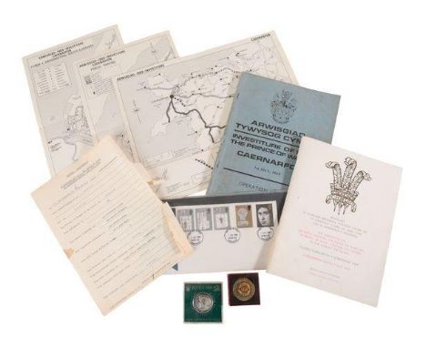 HRH PRICE OF WALES INVESTITURE FROM 1969 including an official programme; a Chief Constable of Gwynedd Operation Order docume