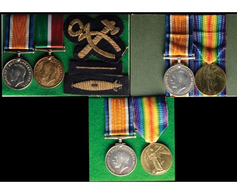 Three Great War Pairs awarded to Able Seaman George Smith, R.N., Able Seaman R. Summerson, R.N.V.R., and John H. Hodgson, Mer