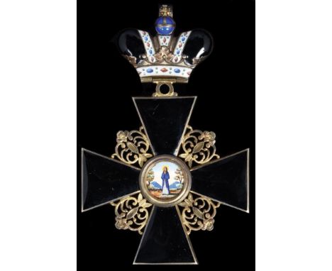 *Russia, Order of St Anne, a European-made set of First Class ‘black’ insignia with black crown, apparently unmarked, compris
