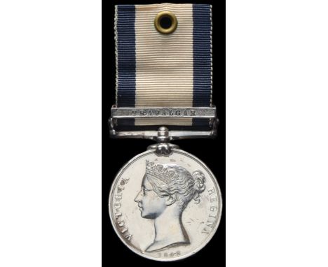 *Naval General Service, 1793-1840, single clasp, Trafalgar (George Toms); once lacquered, tiny reverse edge bruise, otherwise