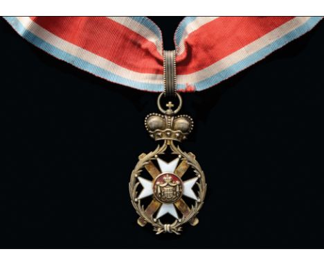 *Serbia, Order of the Cross of Takovo, Commander’s third class neck badge, Civil Division, Type IV (1878-1903), by Karl Fisch
