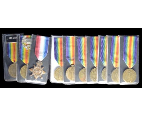 Great War Victory Medals and others (10), comprising: Victory Medals, 1914-1919 (9) (35438 Pte. F. Hammond. K.O.Y.L.I.) and (