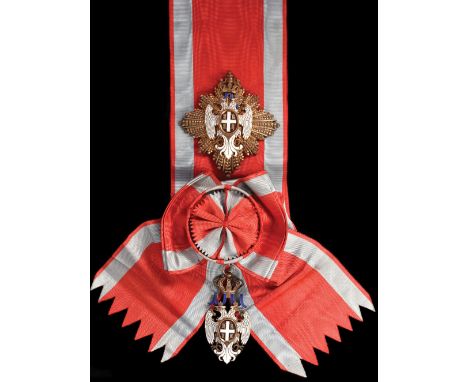 *Serbia, Order of the White Eagle, Civil Division, type 2 (1903-41), Grand Cross set of insignia, by Arthus Bertrand, Paris, 