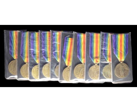 Great War Victory Medals to Infantry Regiments &amp; Others (10), comprising: Victory Medals, 1914-1919 (10) (41740 Sjt. T. W