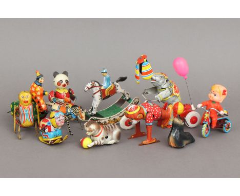   Konvolut Blechspielzeug ¨Zirkus und Artisten¨10 Stück, diverse Figuren (Elefant auf Roller,  Konvolut Blechspielzeug ¨Zirku