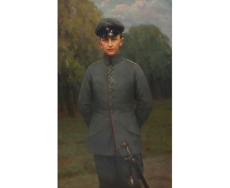   RUDOLF LICHTENBERG JUNIOR (1875 Osnabrück - 1942)Öl auf Leinwand, ¨Porträt eines jungen Off  RUDOLF LICHTENBERG JUNIOR (187