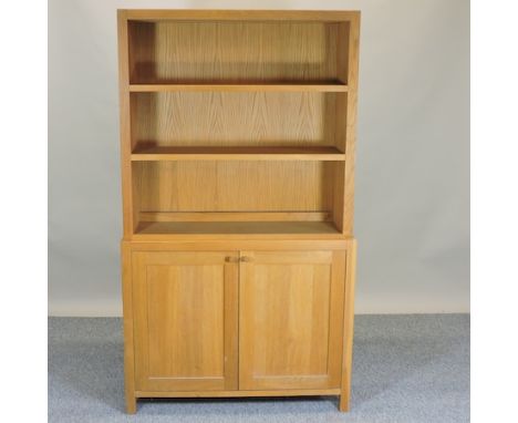 A Laura Ashley light oak cabinet bookcase, 100cm 