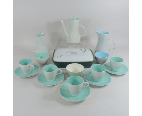 A Poole part tea service, together with a Wheatsheaf Doulton serving dish