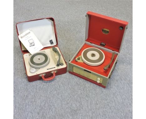 A 1960's Dansette record player, together with another, 35cm