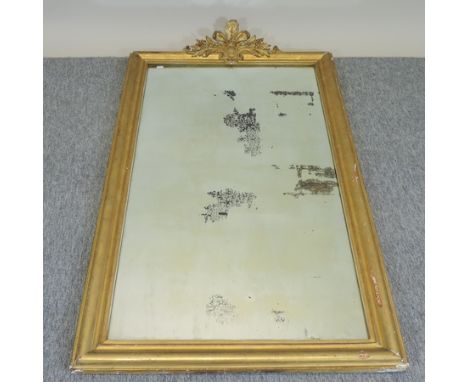 A Regency gilt framed wall mirror, 145 x 82cm overall