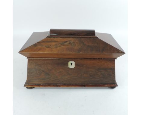 A George III rosewood tea caddy, 35cm