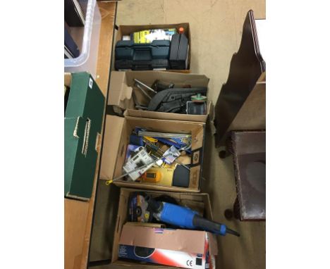 Four boxes of assorted tools