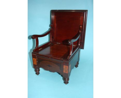 An inlaid mahogany child's commode