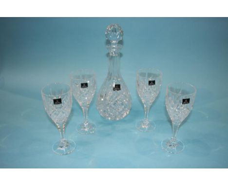 Royal Doulton decanter and four glasses