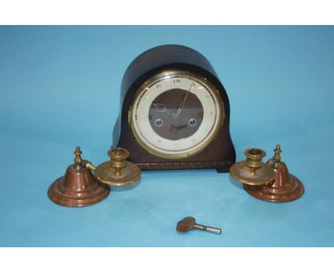 Mantle clock and pair of candlesticks