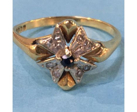 An18k ruby and diamond ring, size L, 2.3g