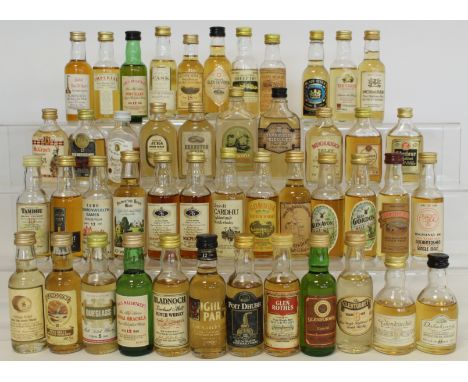 Collection of forty six Scotch Whisky miniatures, mainly single malts, each 5cl.&nbsp; (46). 