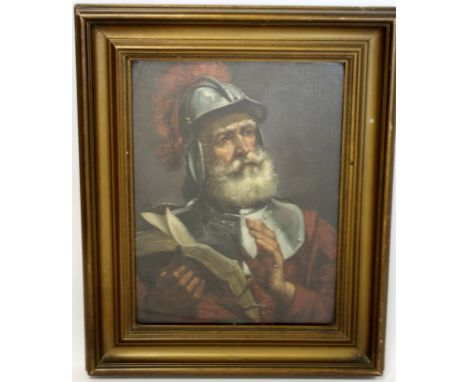 19th century or early 20th century British School. Portrait of an old Cavalier. Oil on canvas. 35.5cm x 26cm. 