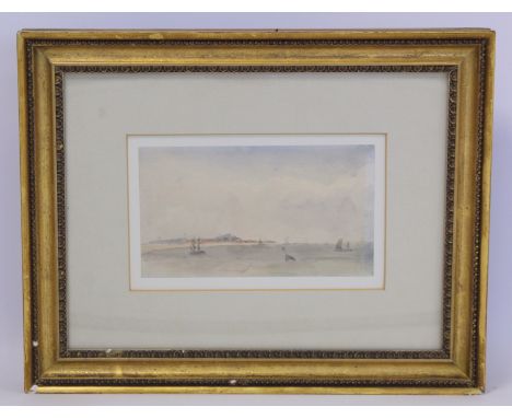 John Constable (British 1776-1837). "Off Harwich". Watercolour sketch. 10.3cm x 18cm. Fry Gallery, 58 Jermyn Street, London l