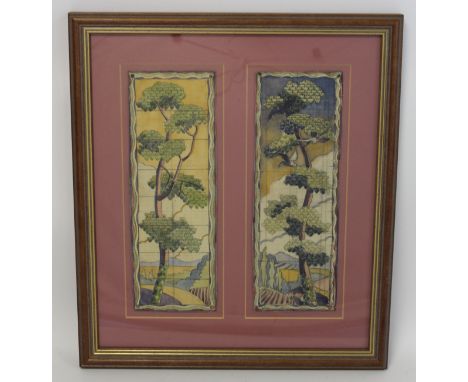 Late (19th /early 20th school).&nbsp; Designed for tapestry or stained glass - A pair framed as one.&nbsp; Watercolour over p