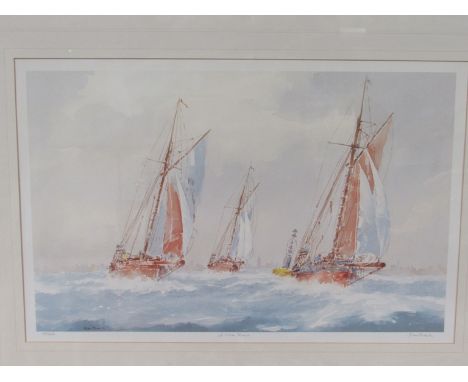 A limited edition print "A Close Race" pencil signed Alan Clark, 67/350